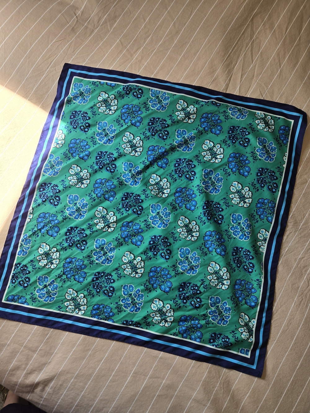 J. Crew Green & Blue Floral Scarf